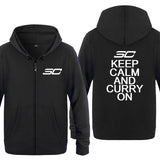 Stephen Curry Zipper Hooded Fleece Hoodies Cardigans