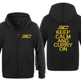 Stephen Curry Zipper Hooded Fleece Hoodies Cardigans