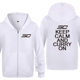 Stephen Curry Zipper Hooded Fleece Hoodies Cardigans