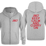 Stephen Curry Zipper Hooded Fleece Hoodies Cardigans
