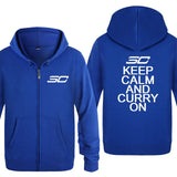 Stephen Curry Zipper Hooded Fleece Hoodies Cardigans