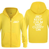 Stephen Curry Zipper Hooded Fleece Hoodies Cardigans