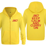 Stephen Curry Zipper Hooded Fleece Hoodies Cardigans